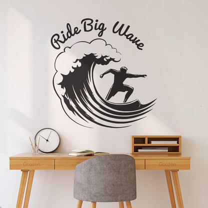 Sports Garage Man Cave Surf Wave Ride Engraving Decals Store Decoration