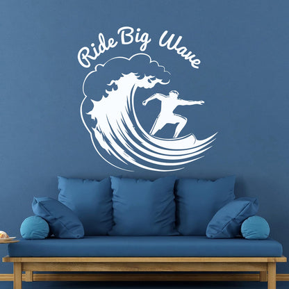 Sports Garage Man Cave Surf Wave Ride Engraving Decals Store Decoration