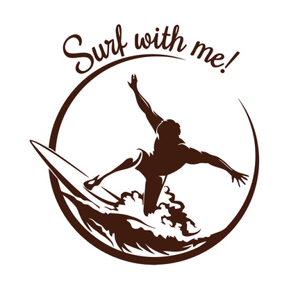 Mural And Wall Vinyl Decal Sports Garage Surfer Surfing Wave Extreme Tattoo Culture