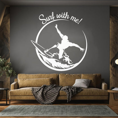 Mural And Wall Vinyl Decal Sports Garage Surfer Surfing Wave Extreme Tattoo Culture