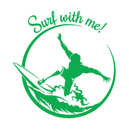 Mural And Wall Vinyl Decal Sports Garage Surfer Surfing Wave Extreme Tattoo Culture