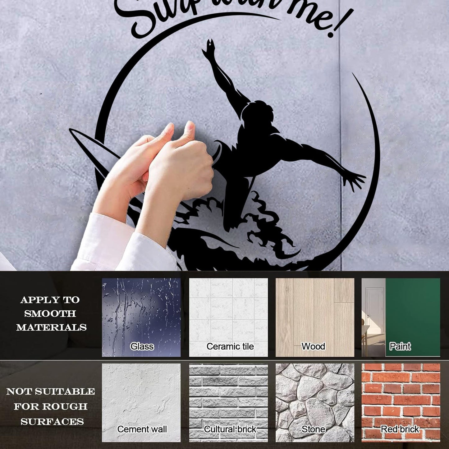 Mural And Wall Vinyl Decal Sports Garage Surfer Surfing Wave Extreme Tattoo Culture