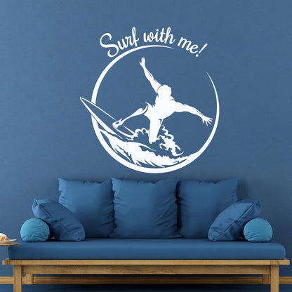 Mural And Wall Vinyl Decal Sports Garage Surfer Surfing Wave Extreme Tattoo Culture