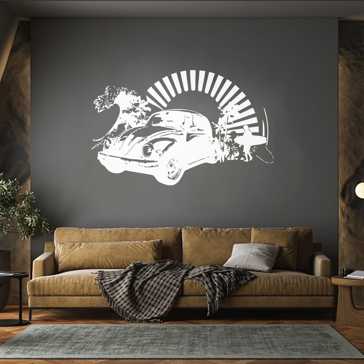 Wall Stickers Paster Paper Bug Antique Car Surfing Beach Garage Or Man Cave Removable Without Leaving Glue
