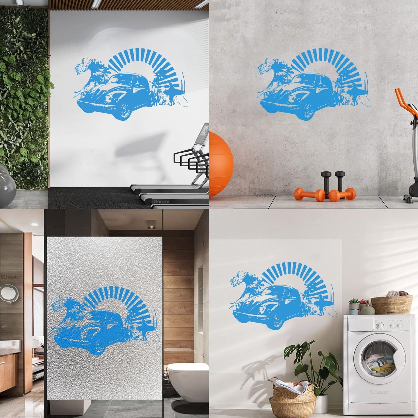 Wall Stickers Paster Paper Bug Antique Car Surfing Beach Garage Or Man Cave Removable Without Leaving Glue