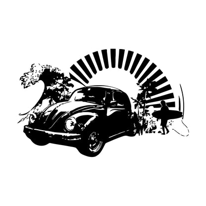 Wall Stickers Paster Paper Bug Antique Car Surfing Beach Garage Or Man Cave Removable Without Leaving Glue