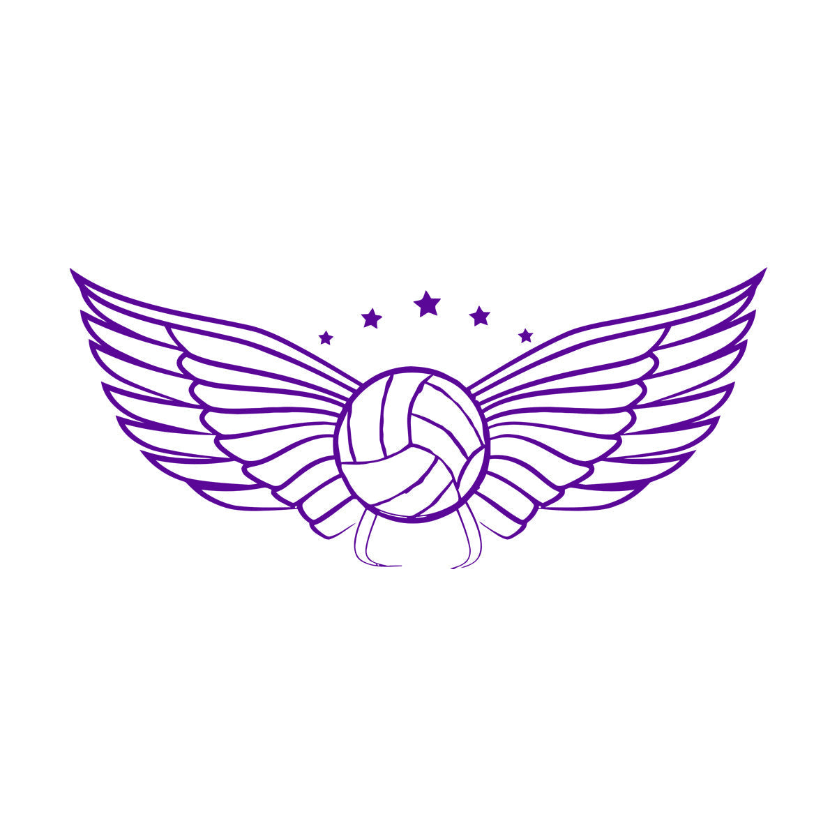 Wall Vinyl Sticker Decor Volleyball Ball Wings Sports Game Competitions Self Adhesive