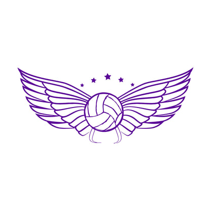 Wall Vinyl Sticker Decor Volleyball Ball Wings Sports Game Competitions Self Adhesive