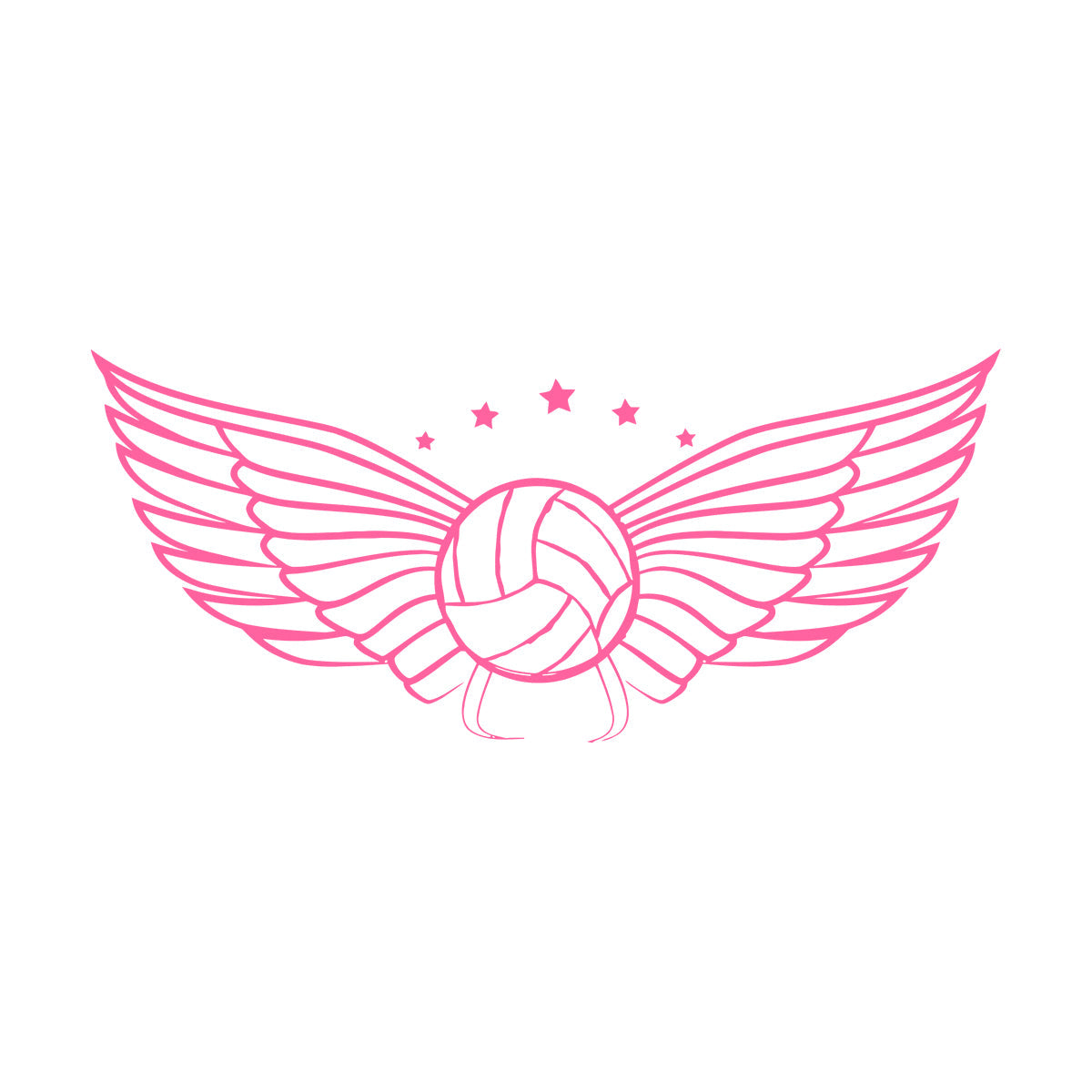 Wall Vinyl Sticker Decor Volleyball Ball Wings Sports Game Competitions Self Adhesive