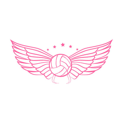 Wall Vinyl Sticker Decor Volleyball Ball Wings Sports Game Competitions Self Adhesive