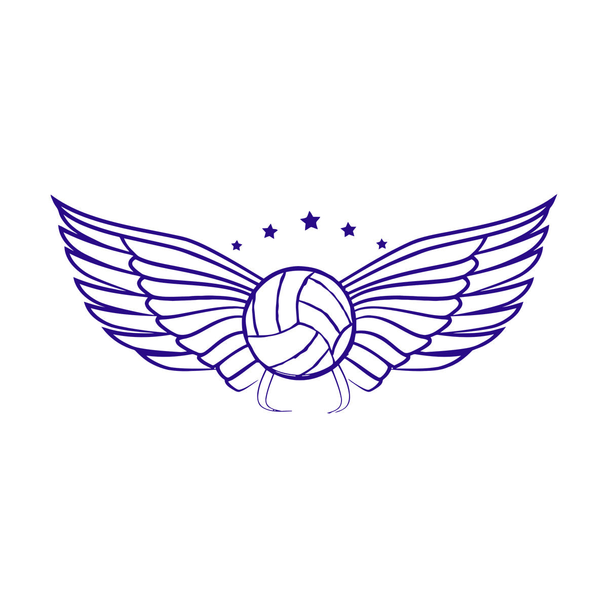 Wall Vinyl Sticker Decor Volleyball Ball Wings Sports Game Competitions Self Adhesive