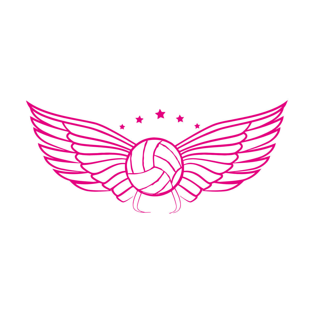 Wall Vinyl Sticker Decor Volleyball Ball Wings Sports Game Competitions Self Adhesive