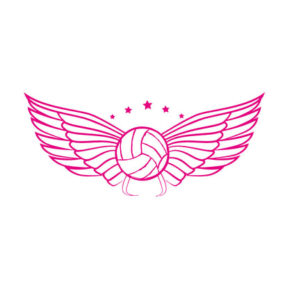 Wall Vinyl Sticker Decor Volleyball Ball Wings Sports Game Competitions Self Adhesive