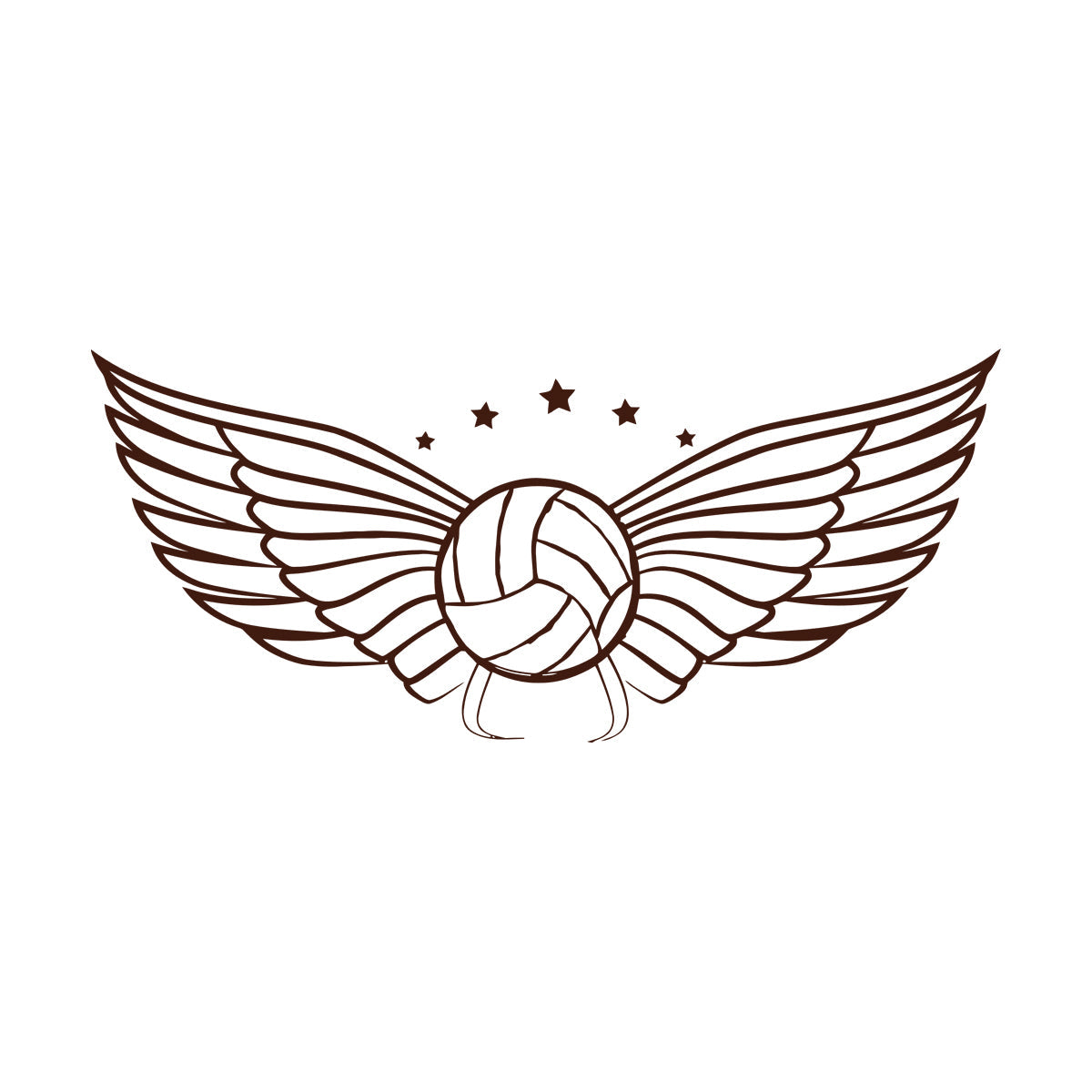Wall Vinyl Sticker Decor Volleyball Ball Wings Sports Game Competitions Self Adhesive