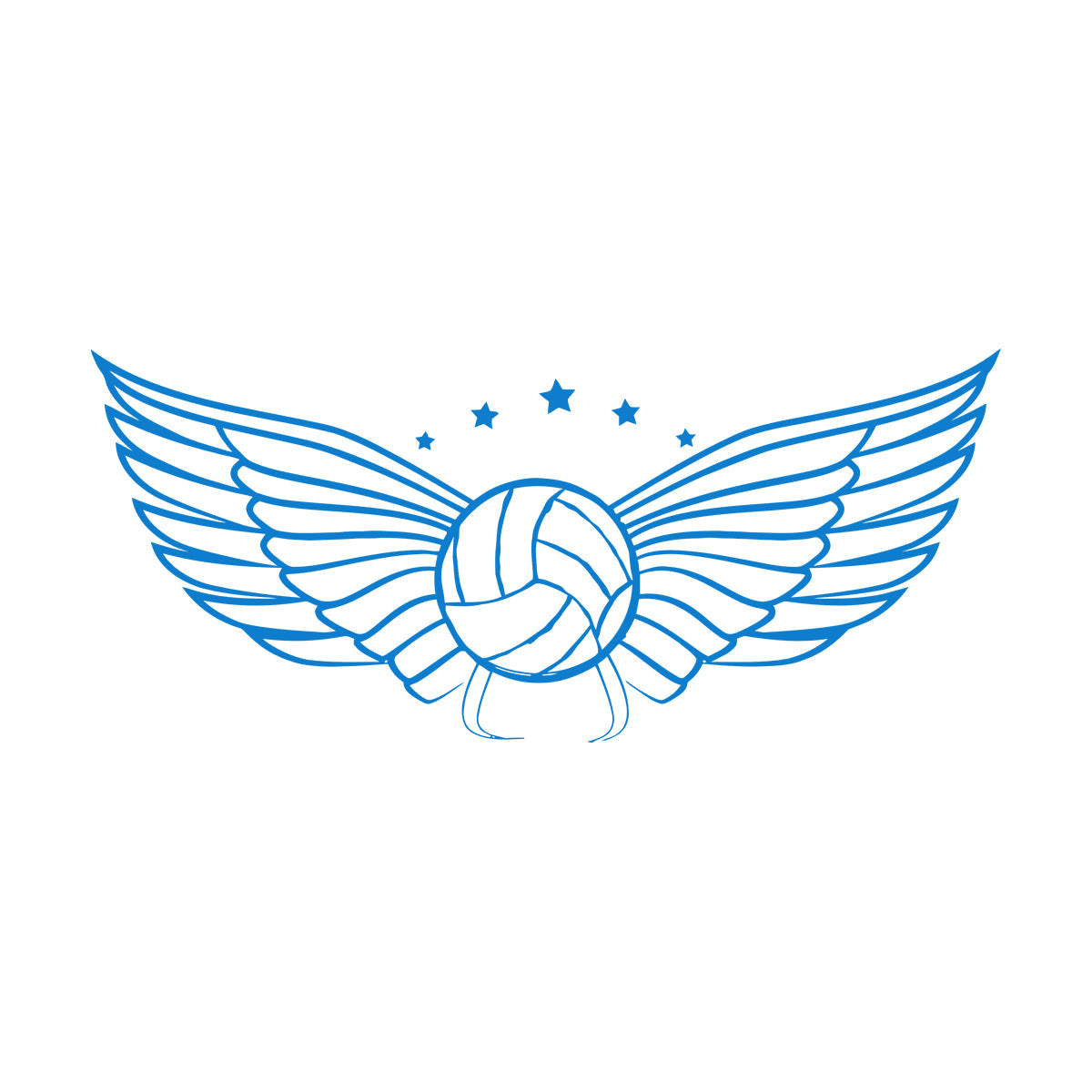 Wall Vinyl Sticker Decor Volleyball Ball Wings Sports Game Competitions Self Adhesive