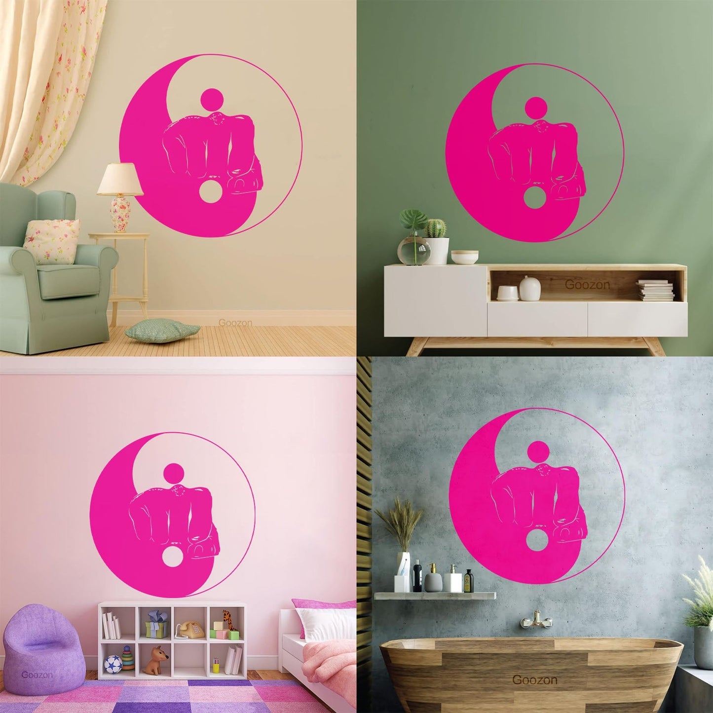 Wall Stickers Yin Yang Martial Arts Sports Fitnesscenter Fight Gymnastics Multi Color Selection