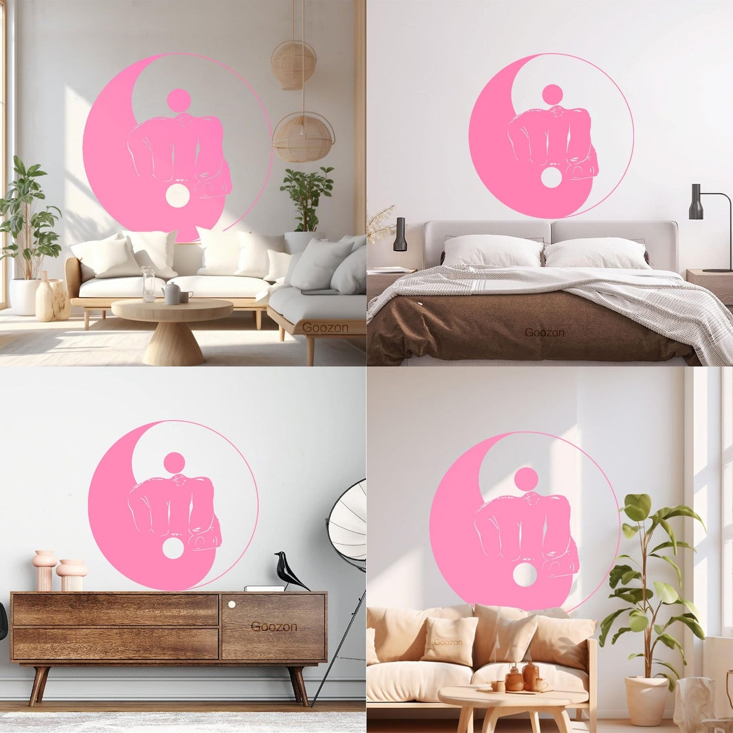 Wall Stickers Yin Yang Martial Arts Sports Fitnesscenter Fight Gymnastics Multi Color Selection