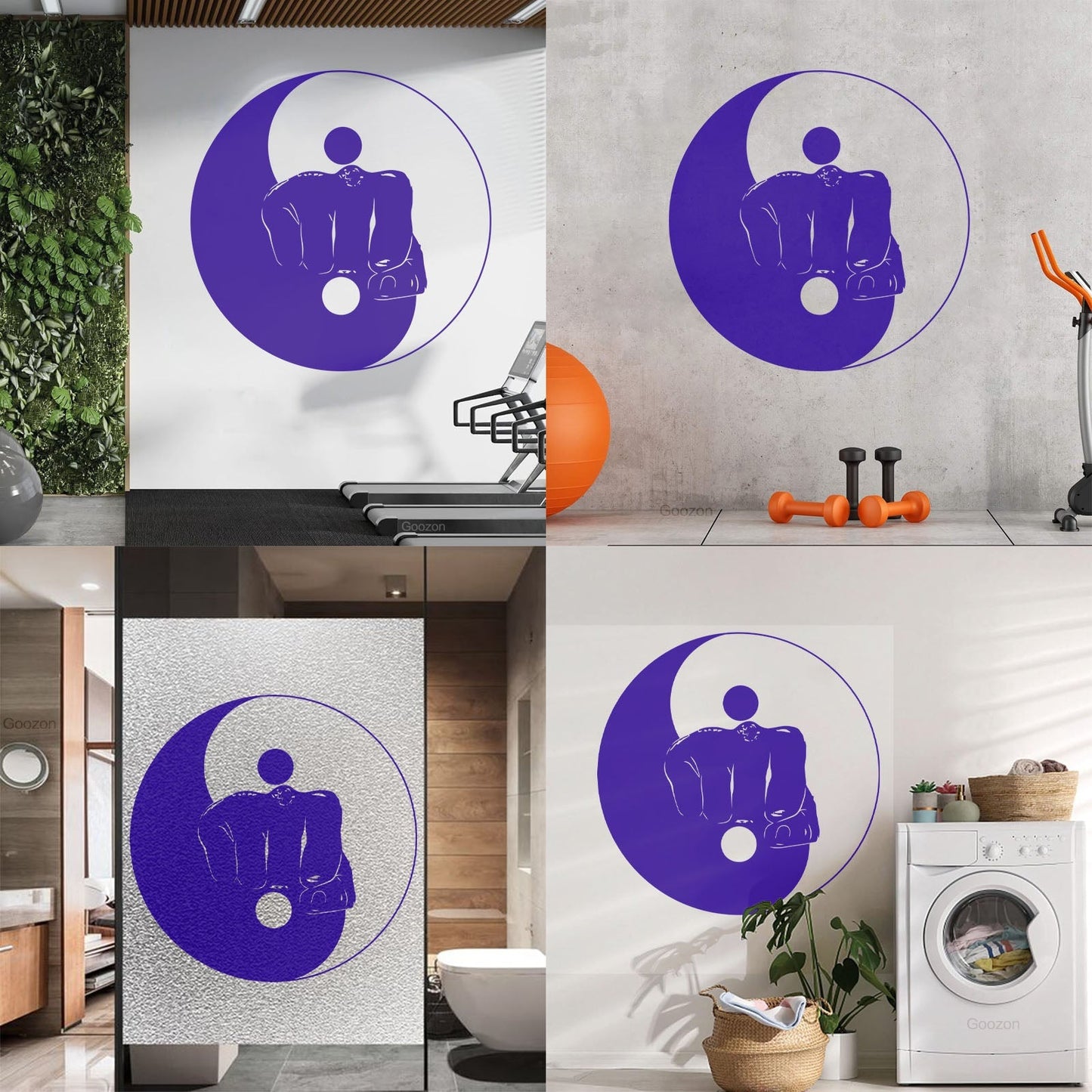 Wall Stickers Yin Yang Martial Arts Sports Fitnesscenter Fight Gymnastics Multi Color Selection