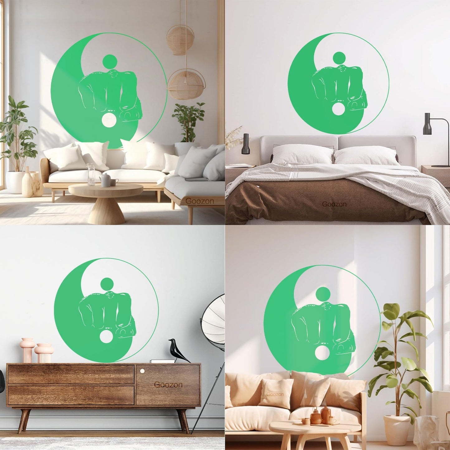 Wall Stickers Yin Yang Martial Arts Sports Fitnesscenter Fight Gymnastics Multi Color Selection