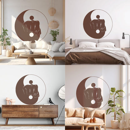 Wall Stickers Yin Yang Martial Arts Sports Fitnesscenter Fight Gymnastics Multi Color Selection