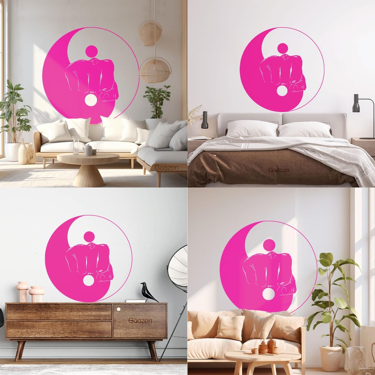 Wall Stickers Yin Yang Martial Arts Sports Fitnesscenter Fight Gymnastics Multi Color Selection
