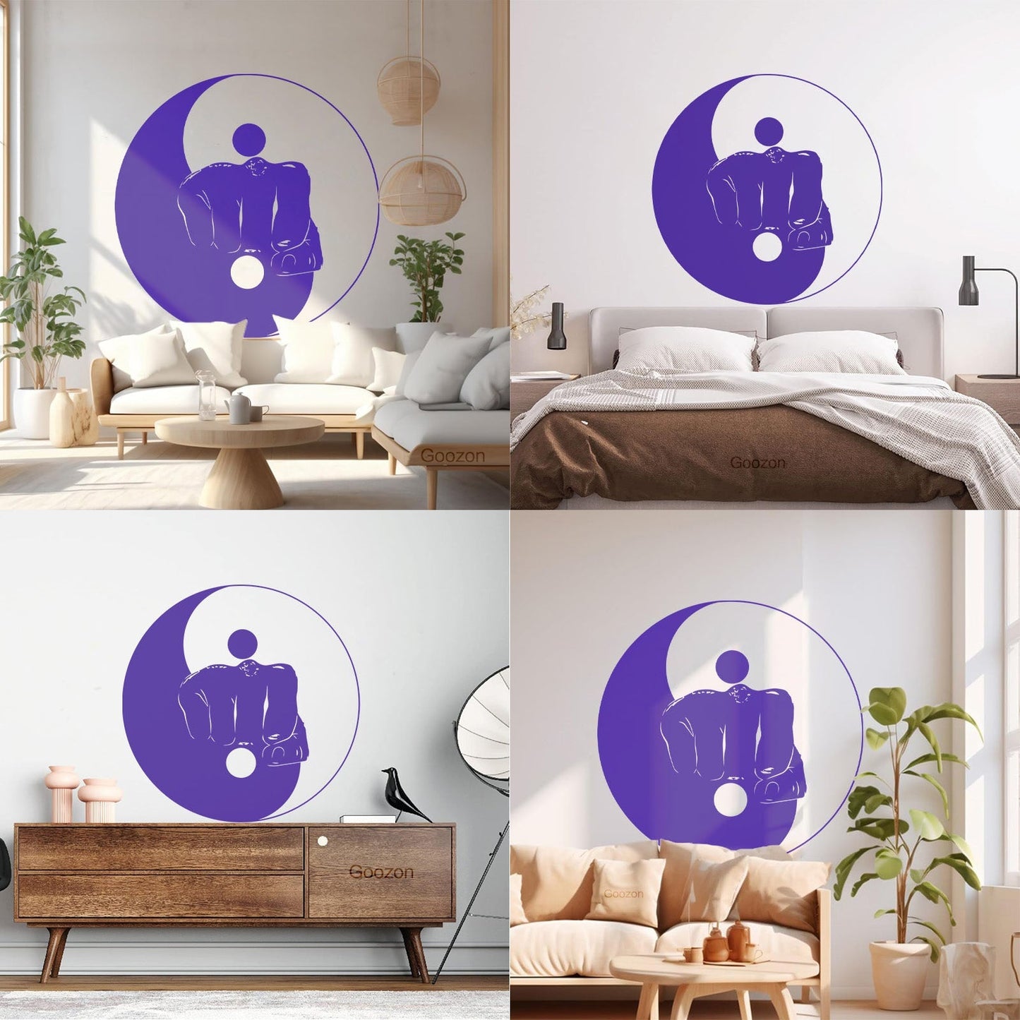 Wall Stickers Yin Yang Martial Arts Sports Fitnesscenter Fight Gymnastics Multi Color Selection