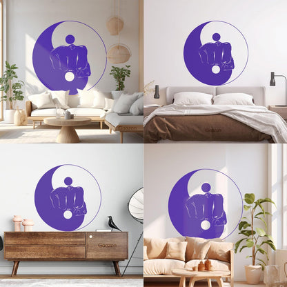 Wall Stickers Yin Yang Martial Arts Sports Fitnesscenter Fight Gymnastics Multi Color Selection