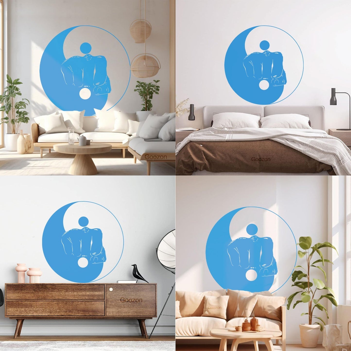 Wall Stickers Yin Yang Martial Arts Sports Fitnesscenter Fight Gymnastics Multi Color Selection