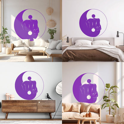 Wall Stickers Yin Yang Martial Arts Sports Fitnesscenter Fight Gymnastics Multi Color Selection