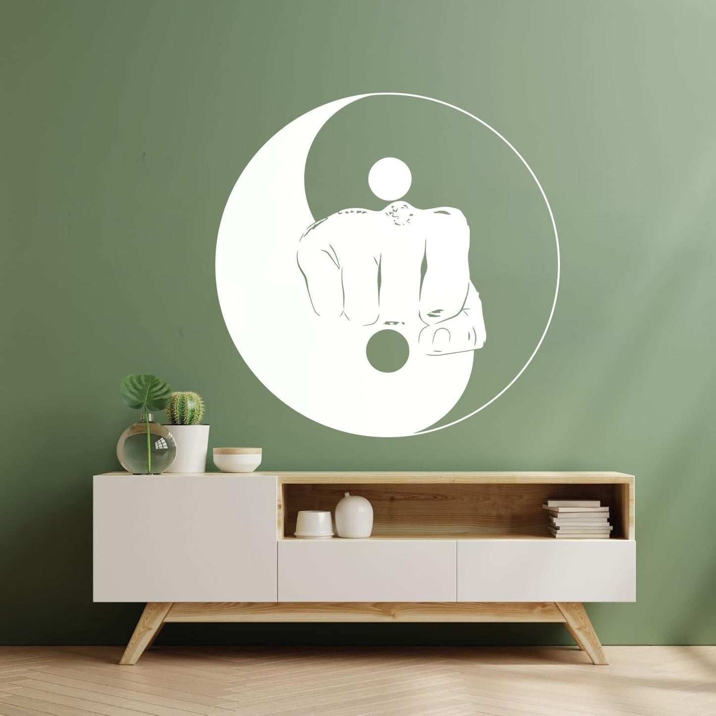Wall Stickers Yin Yang Martial Arts Sports Fitnesscenter Fight Gymnastics Multi Color Selection