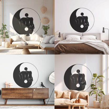 Wall Stickers Yin Yang Martial Arts Sports Fitnesscenter Fight Gymnastics Multi Color Selection