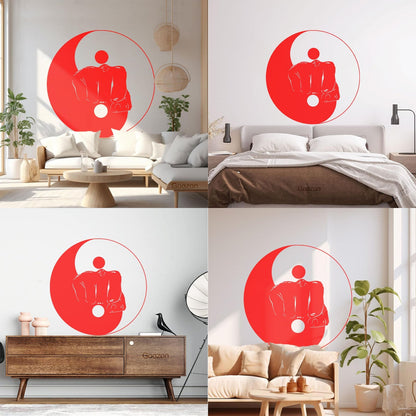 Wall Stickers Yin Yang Martial Arts Sports Fitnesscenter Fight Gymnastics Multi Color Selection