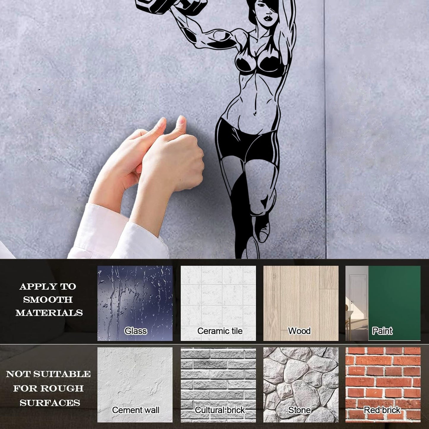 Miss Beautiful Fitnesscenter Muscle Dumbbells Figure Force Fine Carving Decals Equipped With Transfer Film Kit