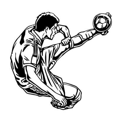 Engraving Stickers Sports Football Soccer Jumping Feeding Goal Forward Art Mural Painting