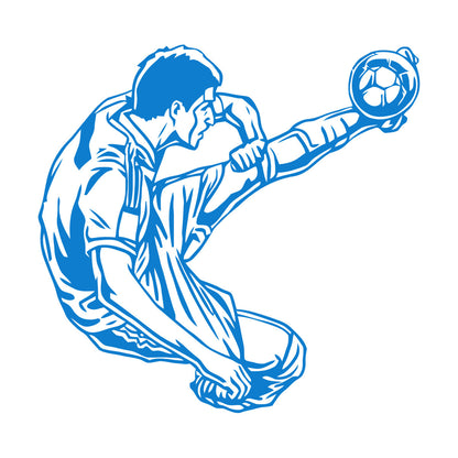 Engraving Stickers Sports Football Soccer Jumping Feeding Goal Forward Art Mural Painting