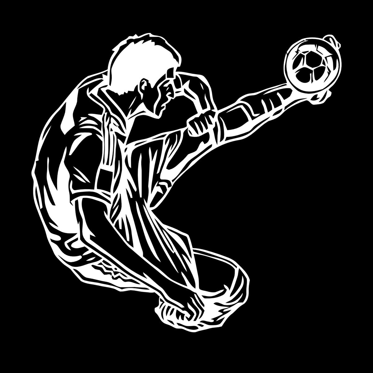 Engraving Stickers Sports Football Soccer Jumping Feeding Goal Forward Art Mural Painting