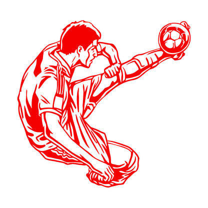 Engraving Stickers Sports Football Soccer Jumping Feeding Goal Forward Art Mural Painting