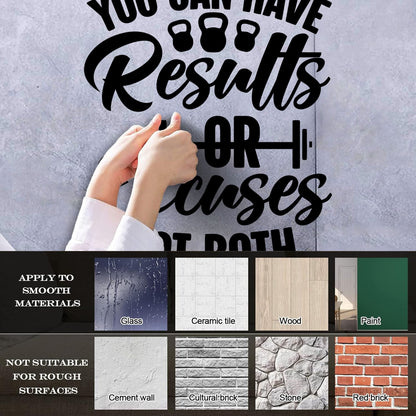 Lettering Decals You Can Have Results Or Excuses Not Both Motivation Lettering Words Gymnastics Multiple Size Options