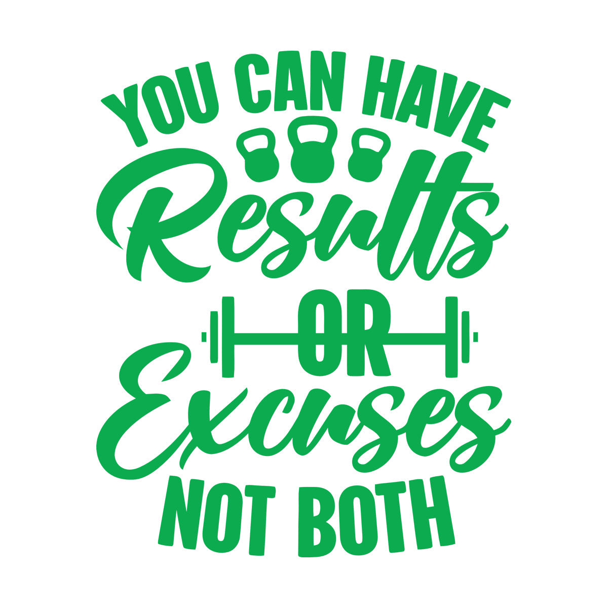 Lettering Decals You Can Have Results Or Excuses Not Both Motivation Lettering Words Gymnastics Multiple Size Options