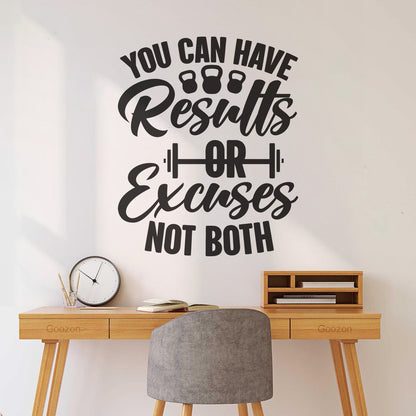 Lettering Decals You Can Have Results Or Excuses Not Both Motivation Lettering Words Gymnastics Multiple Size Options