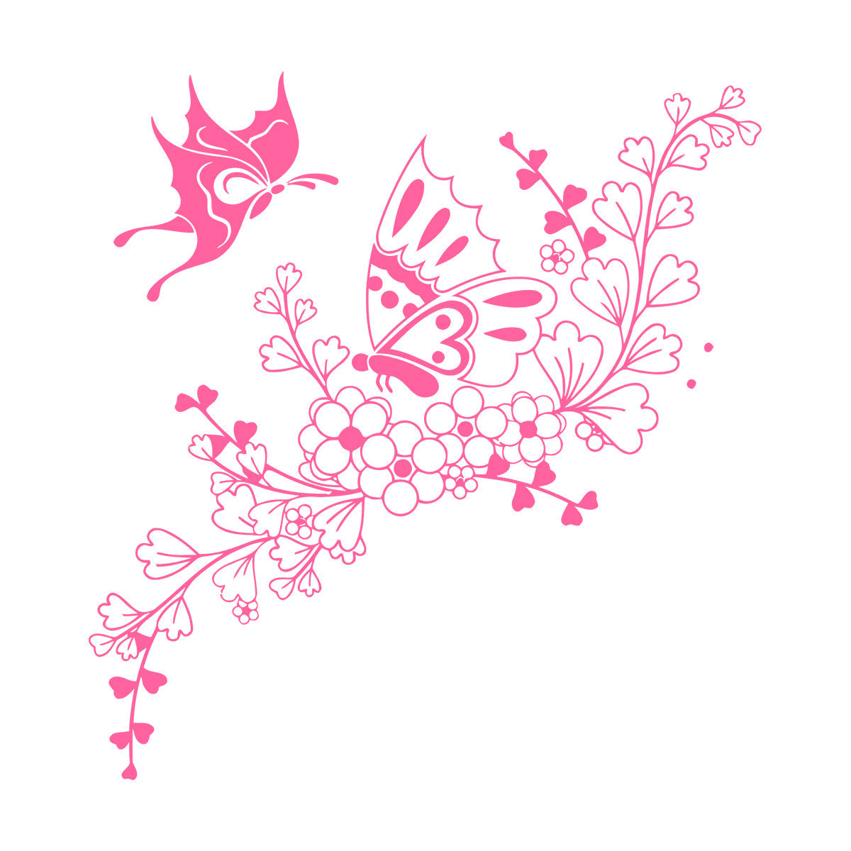 Beautiful Butterfly Flower Ornament Plant Pattern Wall Decals Pvc Waterproof