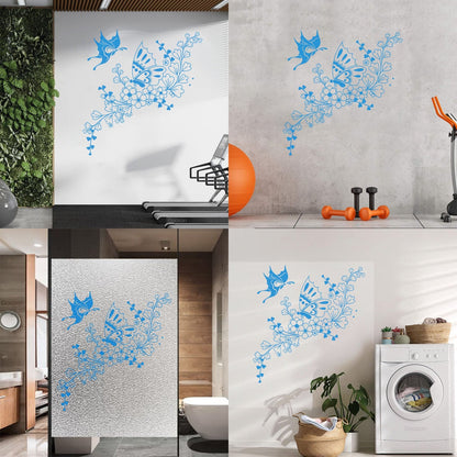 Beautiful Butterfly Flower Ornament Plant Pattern Wall Decals Pvc Waterproof