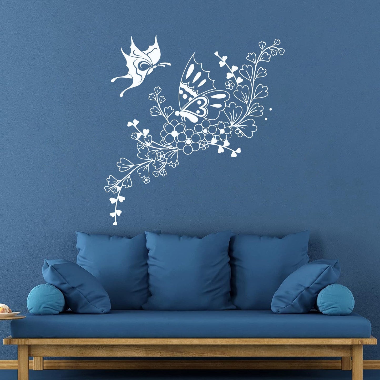 Beautiful Butterfly Flower Ornament Plant Pattern Wall Decals Pvc Waterproof