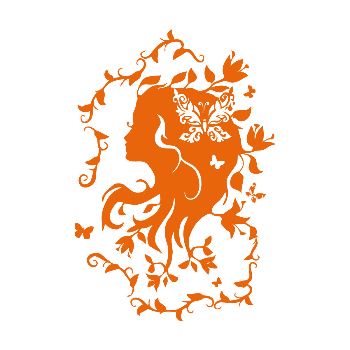 Lettering Stickers Beautiful Woman Hair Salon Flowers Butterflies Ornament Abstract Girl It Won'T Fall Off