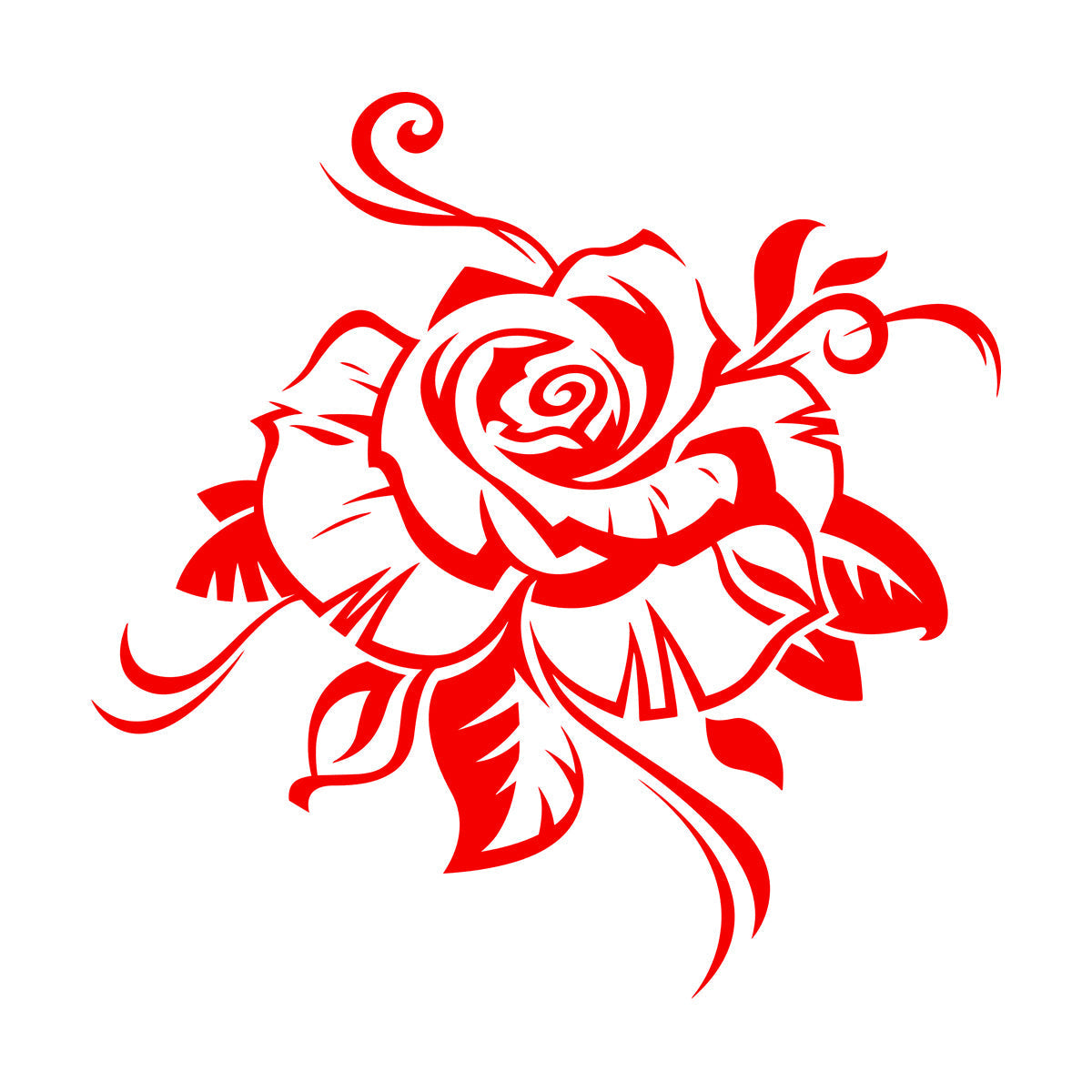 Wall Decals Rose Bud Gorgeous Flower Ornament Art Decoration