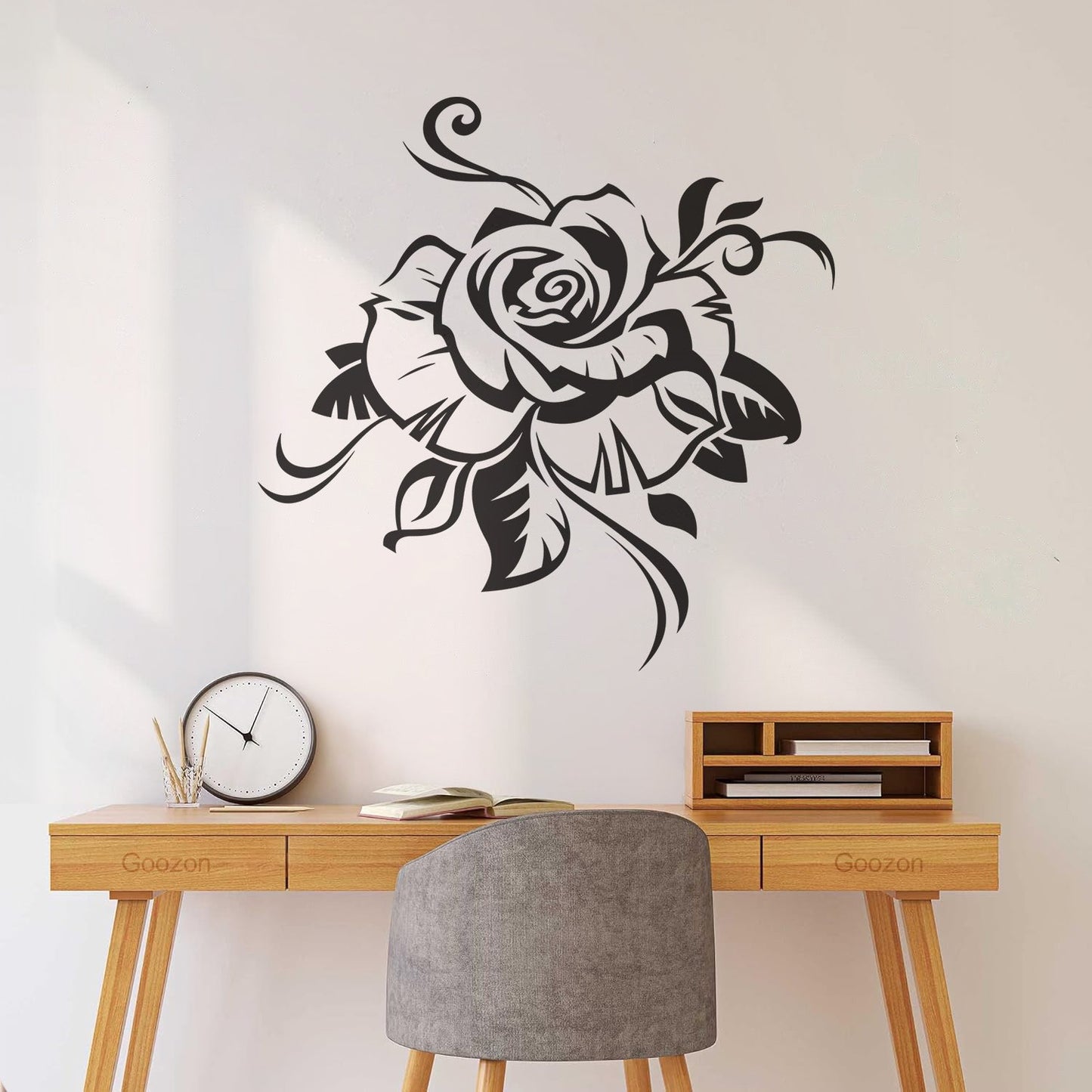 Wall Decals Rose Bud Gorgeous Flower Ornament Art Decoration