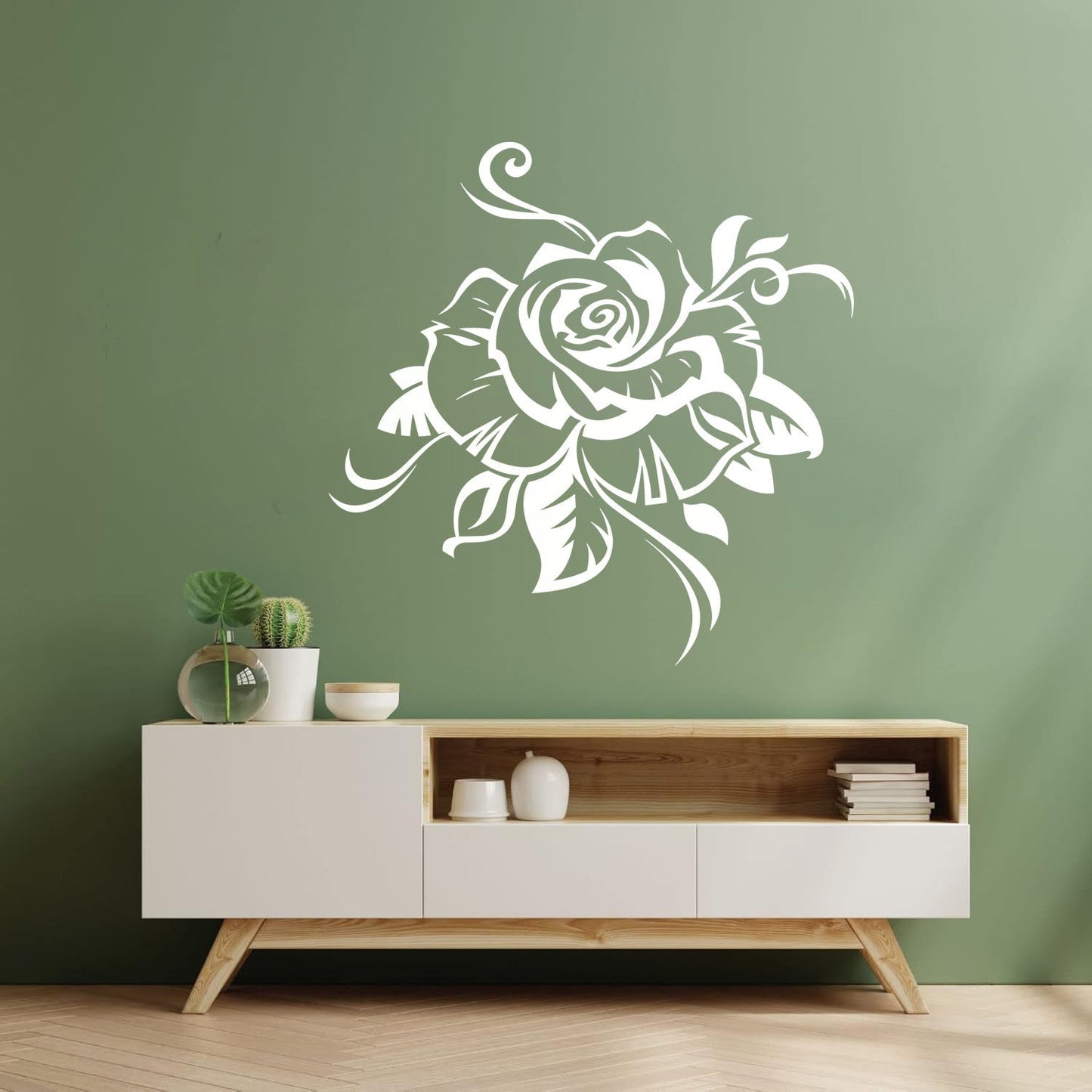 Wall Decals Rose Bud Gorgeous Flower Ornament Art Decoration