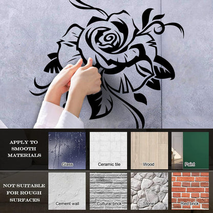 Wall Decals Rose Bud Gorgeous Flower Ornament Art Decoration