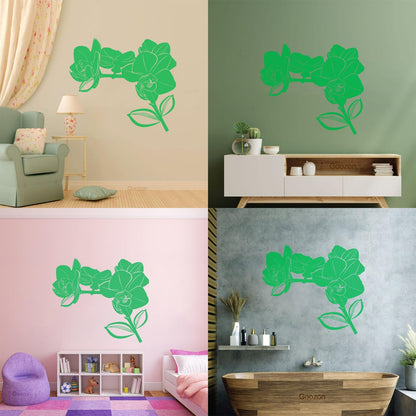 Bud Leaves Branch Flowers Orchid Mural And Wall Vinyl Decal Window Decals