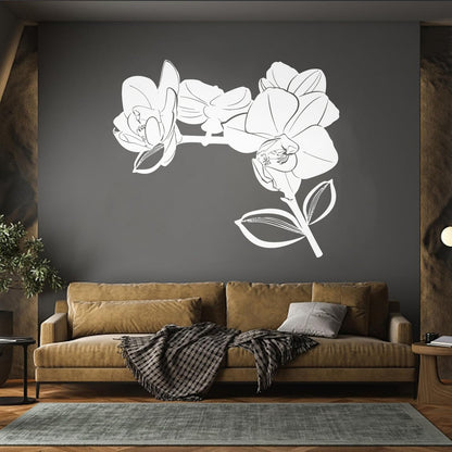 Bud Leaves Branch Flowers Orchid Mural And Wall Vinyl Decal Window Decals